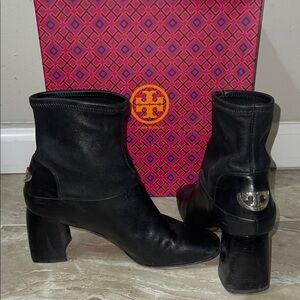 Tory Burch Black Sidney Heeled Boots